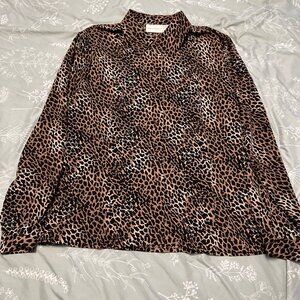 Vintage Leopard Print Blouse sz 14 Mob Wife Christie & Jill